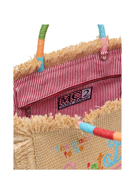 Borsa piccola Mc2 Saint Barth Colette straw naturale logo multicolor MC2 SAINT BARTH | Borse | COLETTESTRAW00174H11
